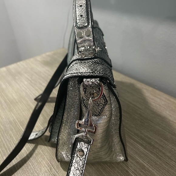 Proenza Shouler Embossed Python Silver PS1 Medium Plus Satchel/Crossbody Handbag - Picture 6 of 15